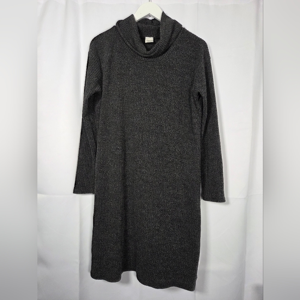 Kaileigh Heather Gray Turtleneck Sweater Dress Tunic Women's Size M
